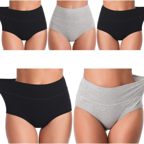 Womens Underwear,Cotton High Waist Underwear for Women Full Coverage Soft Comfortable Briefs Panty Multipack